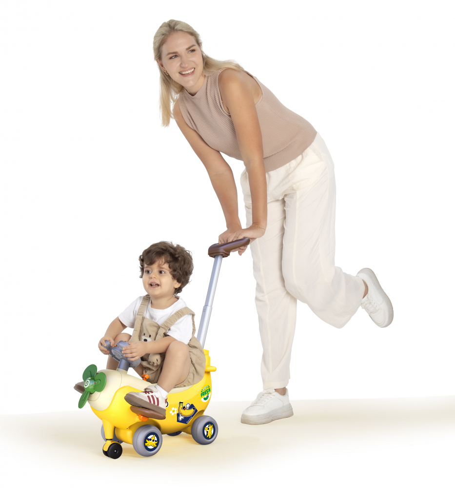 Avion interactiv Hola 4 in 1 ride on si maner de impingere banana - 2