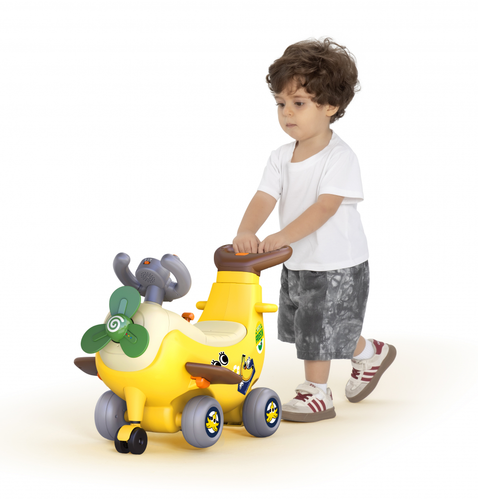 Avion interactiv Hola 4 in 1 ride on si maner de impingere banana - 4