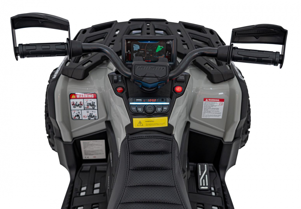 Atv electric pentru copii Can-Am Outlander Black, 4 motoare x 45W, baterie 12V14Ah, soft start la buton, panou audio, roti eva, scaun piele - 2
