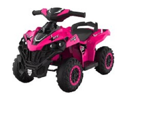 Atv electric pentru copii Nichiduta Power X Speed Pink,2 motoare, acumulator 12V 4.5Ah,roti rezistente,suport picioare, manere ergonomice,efecte sonore,faruri cu lumini led,pornire la buton,pedala acceleratie