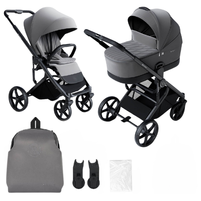 Carucior pentru copii Avionaut Sirius Grey 2 in 1 cu suspensie, maner telescopic, geanta, greutate admisa 22 kg - 10