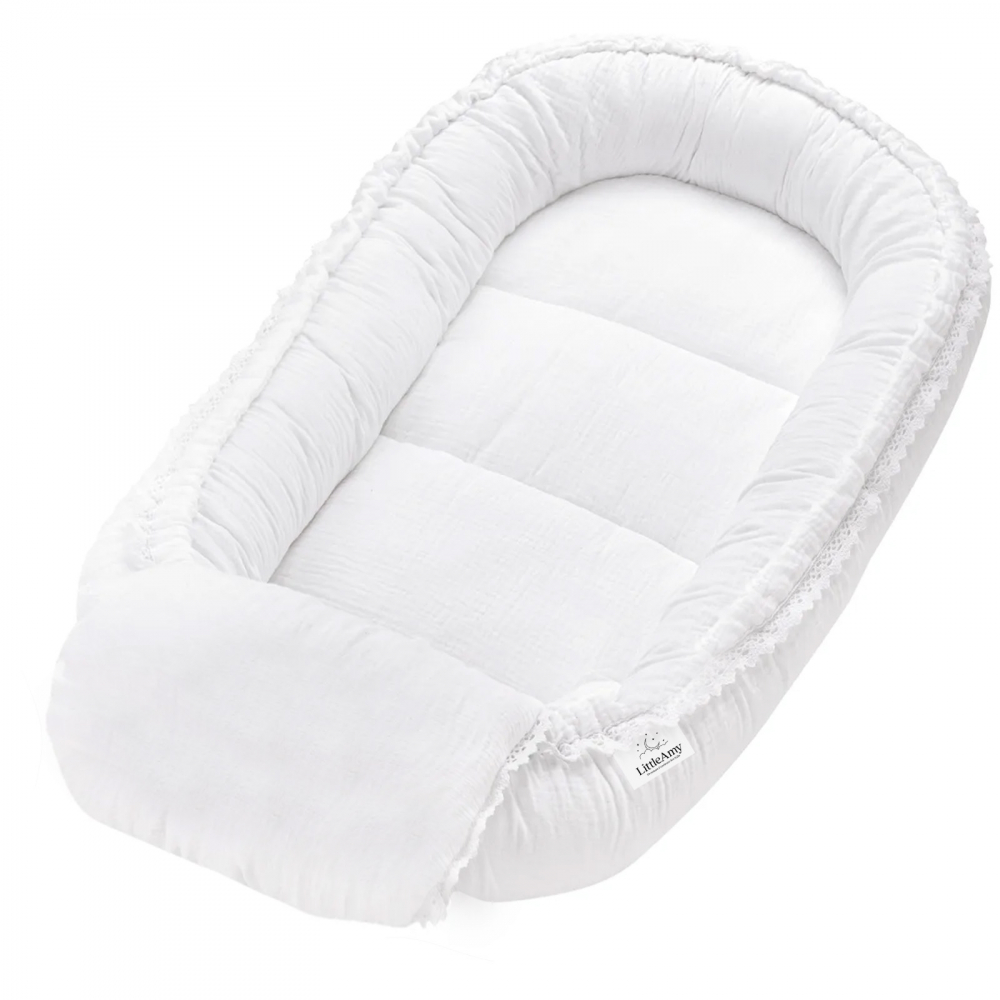 Babynest din muselina, Little Amy, Alb