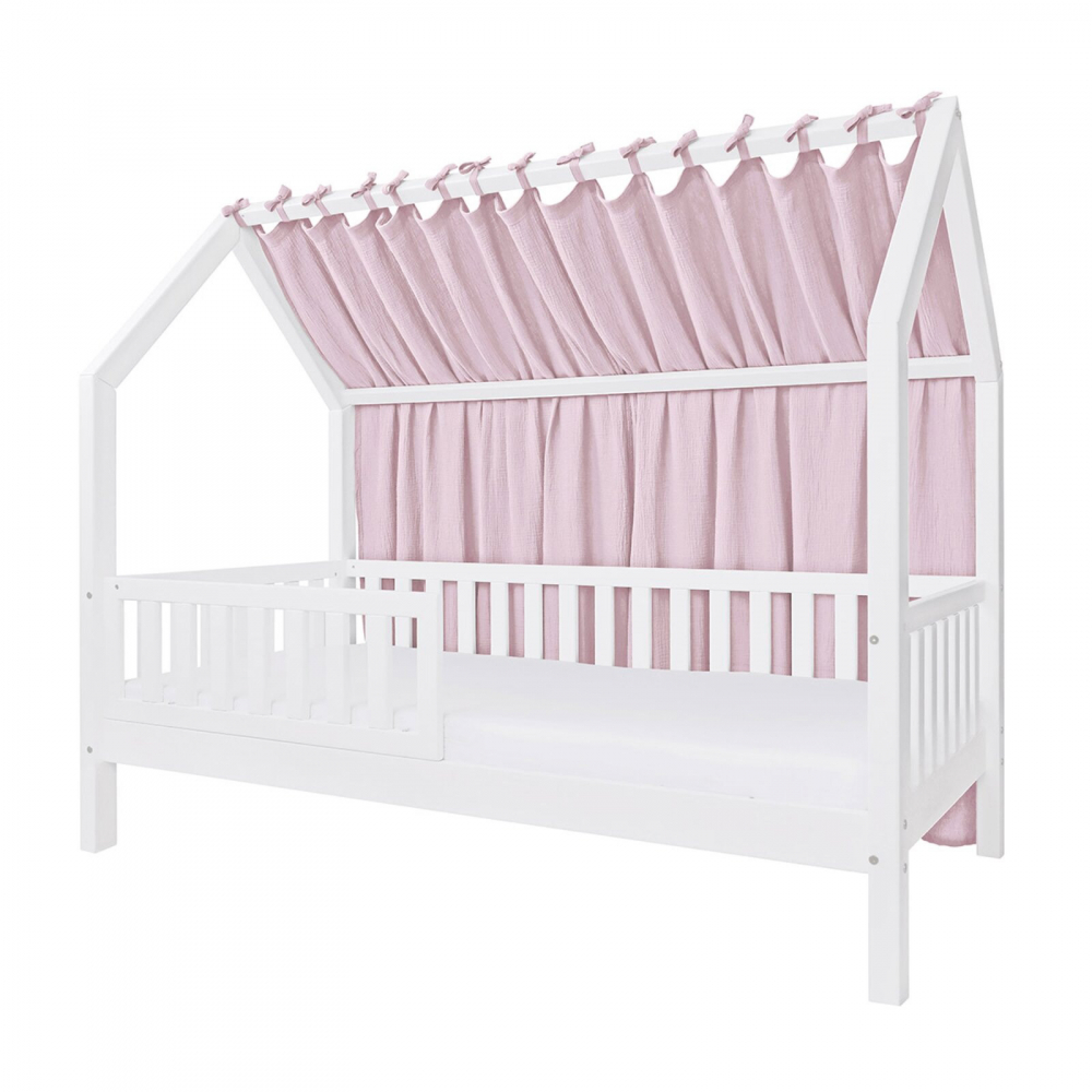Baldachin lateral din muselina pentru pat tip casuta, Little Amy, Mov deschis, 180x155 cm - 1 | YEO