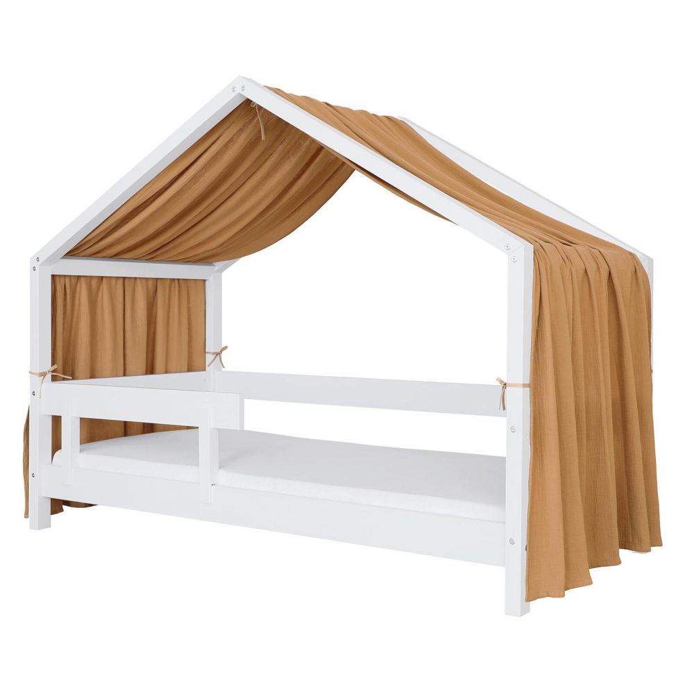 Baldachin muselina pentru pat tip casuta, Little Amy, Camel, 300 cm - 4