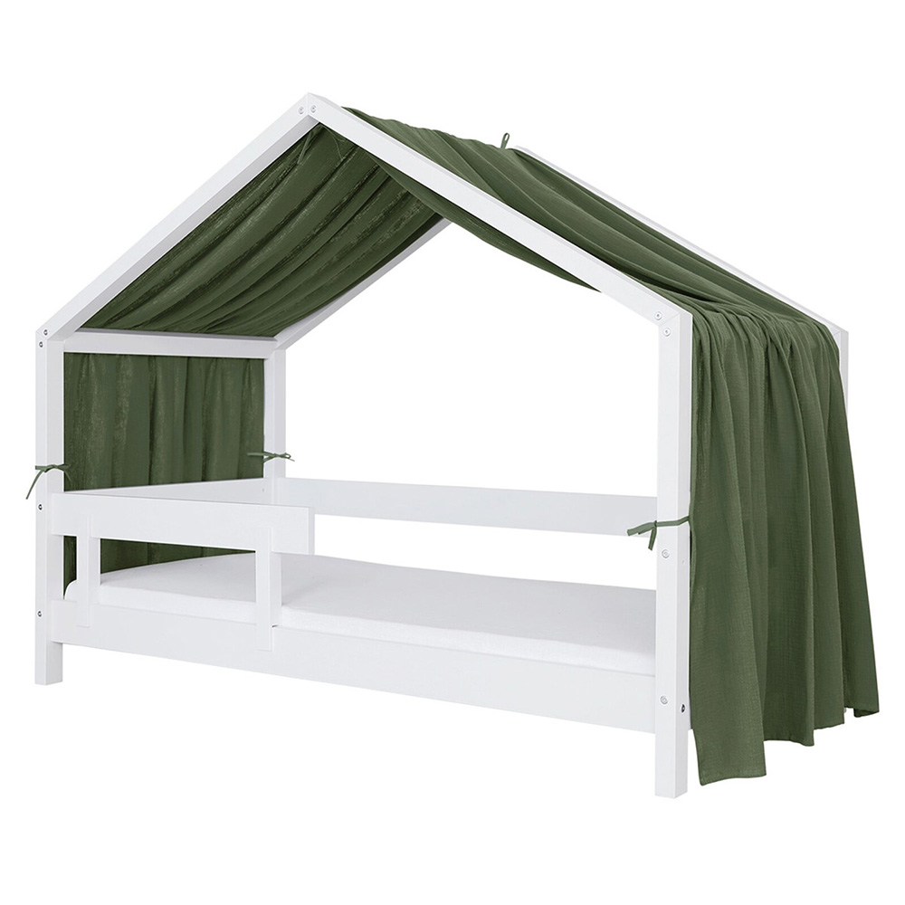 Baldachin muselina pentru pat tip casuta, Little Amy, Verde, 400 cm - 3