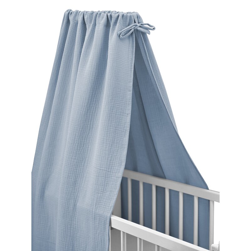 Baldachin pentru patutleagan Qmini Jeans din muselina dubla, 145x200 cm - 3