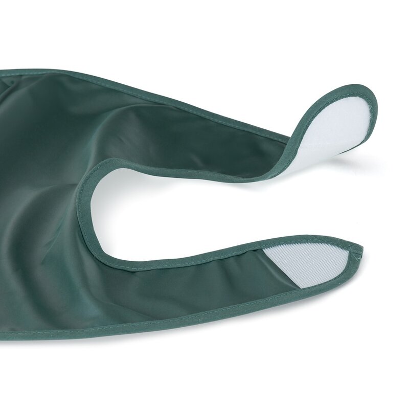 Baveta impermeabila cu buzunar PetiteMars Nate, fara pvc si ftalati, 37x27 cm, 6 luni+, prindere velcro, verde
