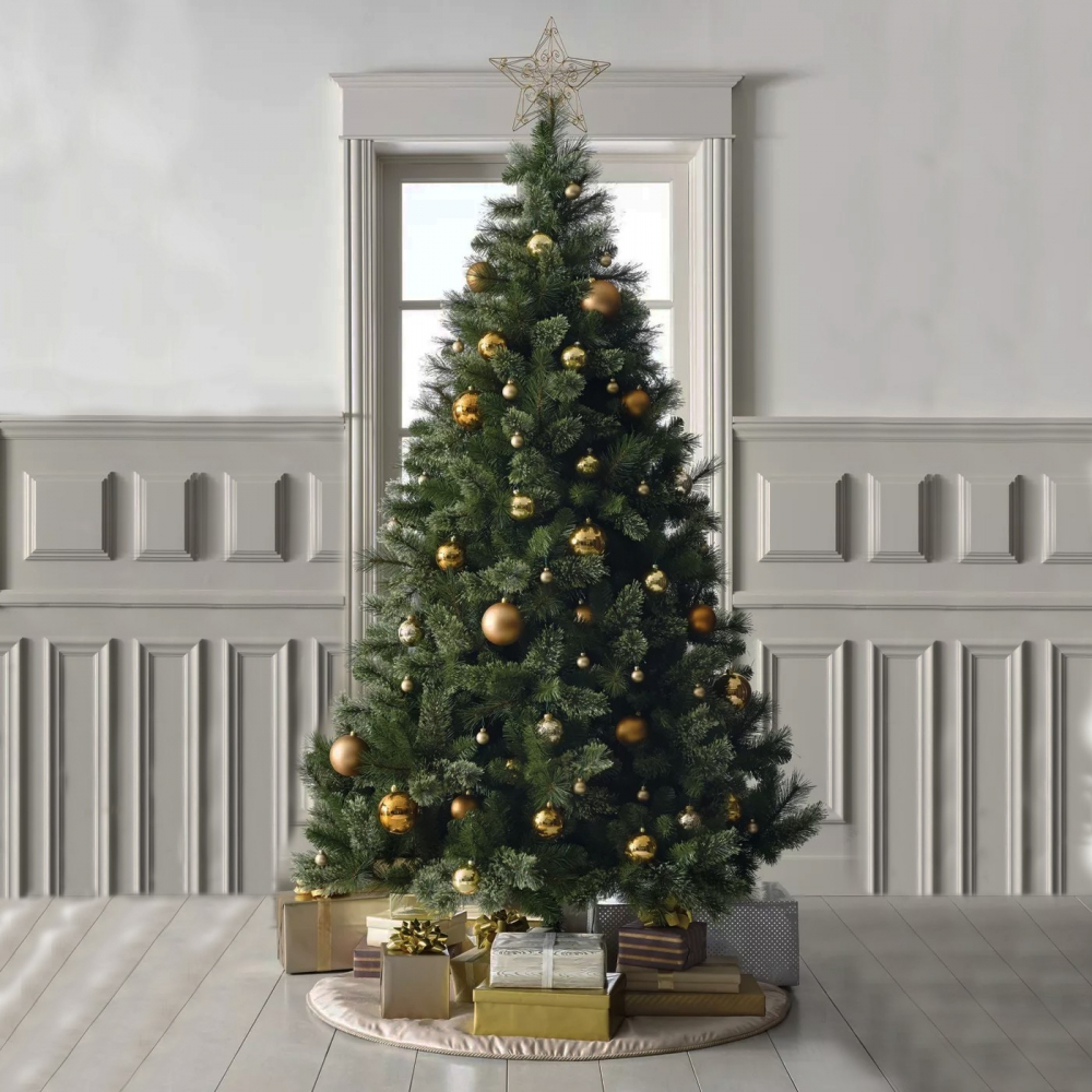 Brad artificial pin himalaya 180 cm, cu aspect real de conifer, suport inclus - 2