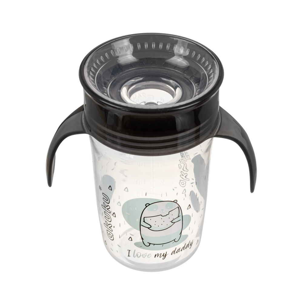 Cana anti-varsare 360 cu manere Akuku Bear 260ml,supapa de etansare pentru a preveni scurgerea lichidului,forma ergonomica,capac de protectie - 1 | YEO