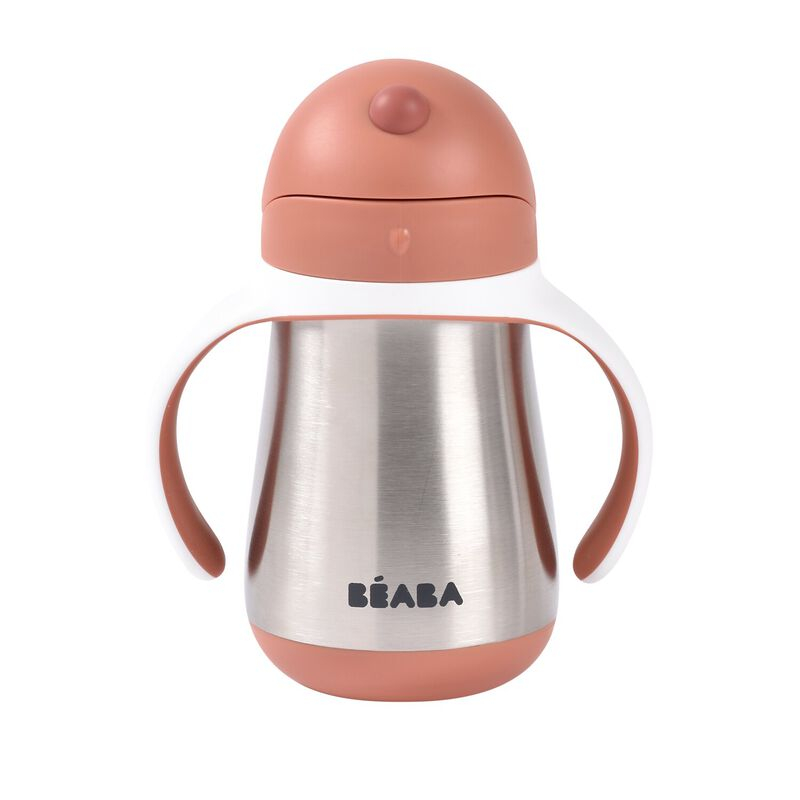 Cana cu pai din inox Beaba 250 ml Terracotta - 2 | YEO