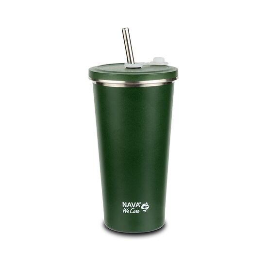 Cana termica cu pai din otel inoxidabil Nava We care Verde 520 ml - 1 | YEO