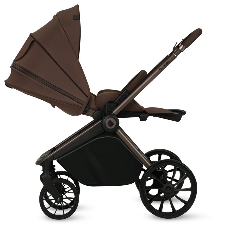Carucior pentru copii Lionelo Mika Plus Mocha Mousse, 2 in 1, cadru din aluminiu, cu landou intarit si salteluta moale, reversibil, sistem de ventilatie 3D, accesorii, pana la 22 kg, conform cu EN1888-1 - 1