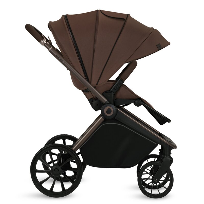 Carucior pentru copii Lionelo Mika Plus Mocha Mousse, 2 in 1, cadru din aluminiu, cu landou intarit si salteluta moale, reversibil, sistem de ventilatie 3D, accesorii, pana la 22 kg, conform cu EN1888-1 - 4