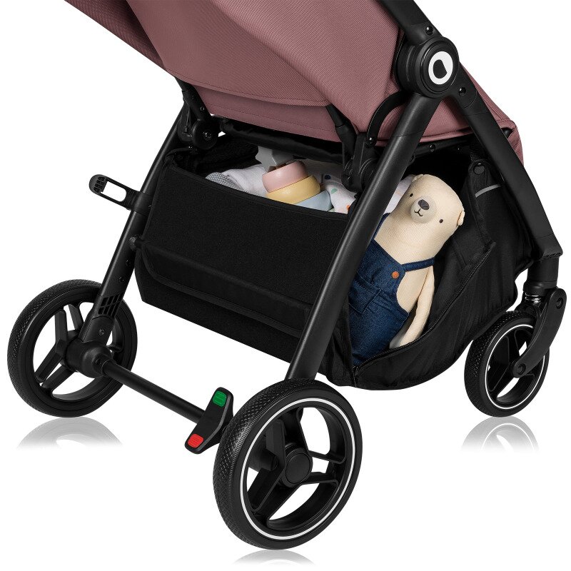Carucior pentru copii Lionelo Ingrid Roz, sport, capotina impermeabila cu filtru UPF50+, pana la 22 kg, spatar reglabil, suport pahar si plasa de tantari, sistem pentru pliere automata - 1