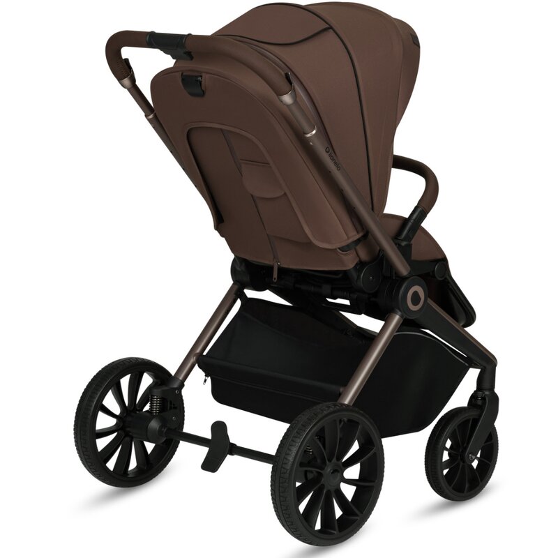 Carucior pentru copii Lionelo Mika Plus Mocha Mousse, sport, cadru din aluminiu, copertina XXL, spatar reglabil, accesorii, pana la 22 kg, EN1888-1 - 1