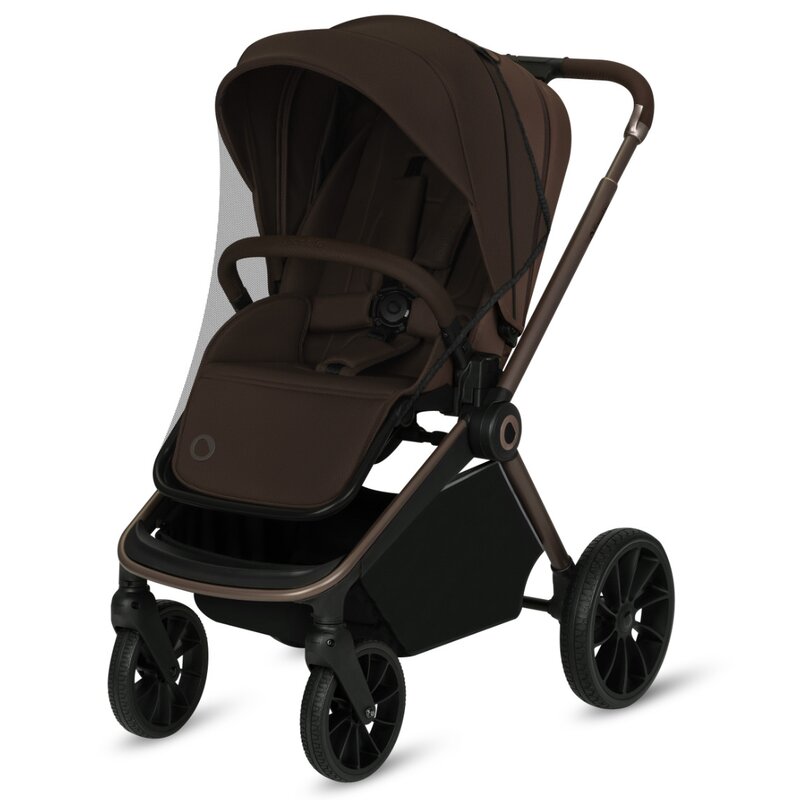 Carucior pentru copii Lionelo Mika Plus Mocha Mousse, sport, cadru din aluminiu, copertina XXL, spatar reglabil, accesorii, pana la 22 kg, EN1888-1 - 2