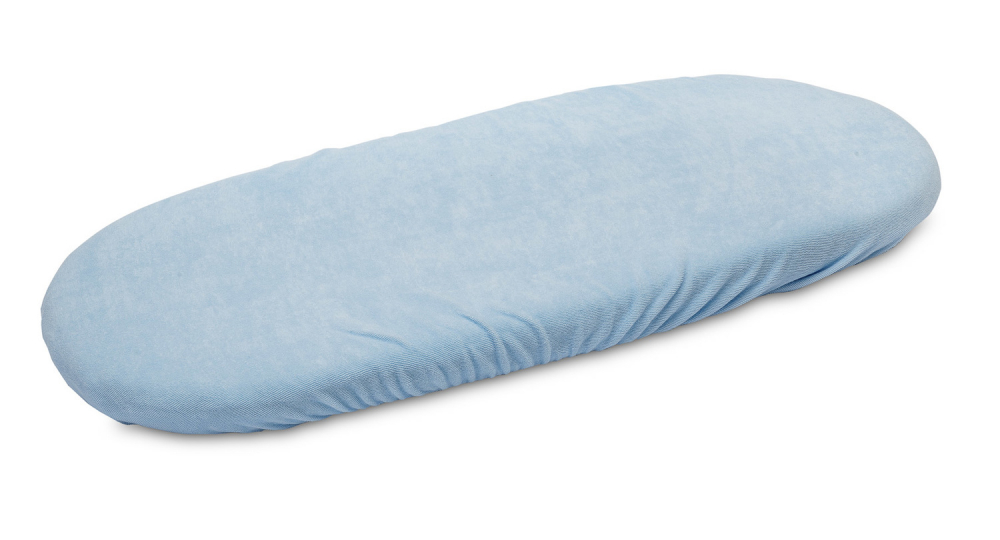 Cearceaf pentru saltea landou copii Sensillo Terry Blue 75x35 cm cu elastic roata,lavabil 40grade,material terry din bumbac - 2