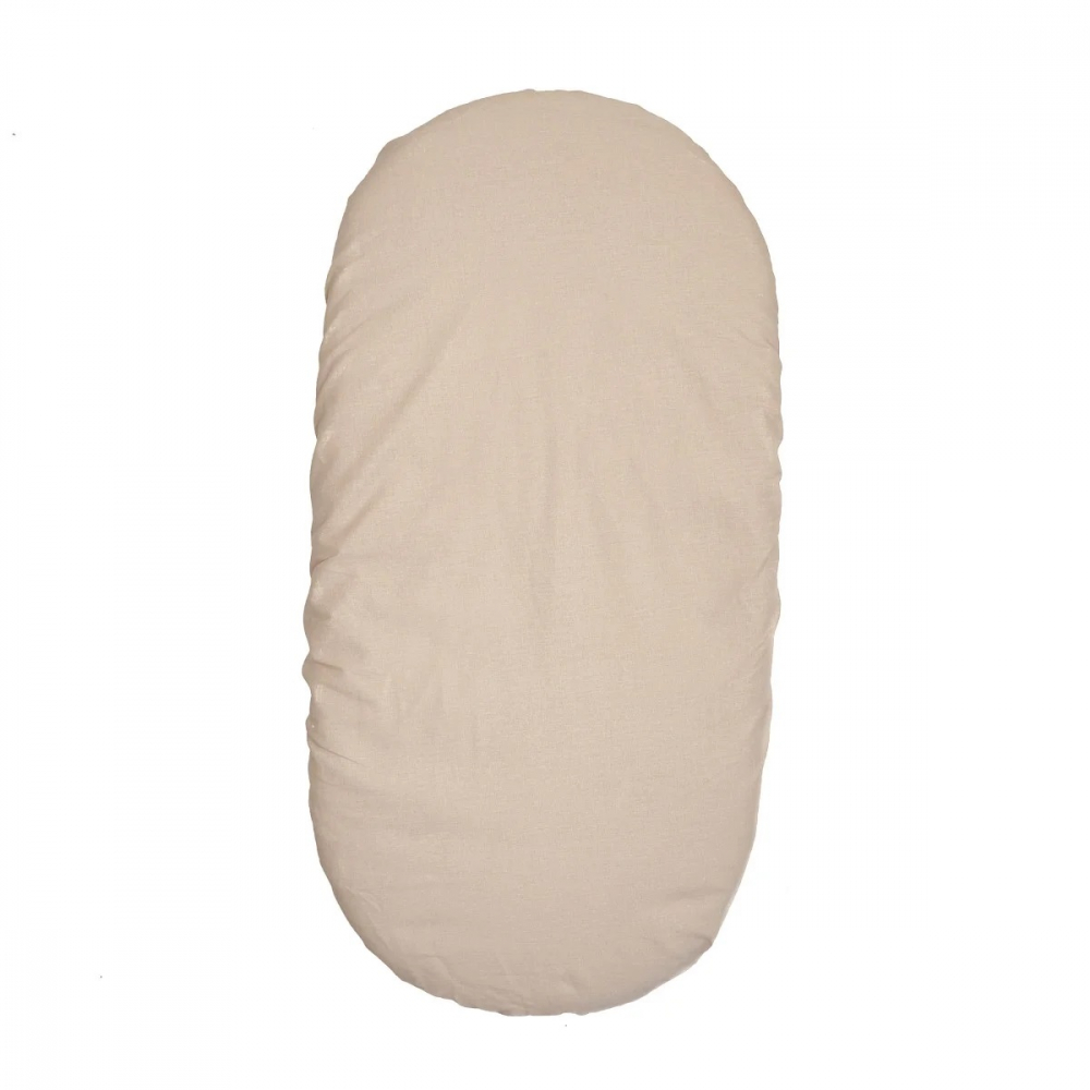 Cearsaf din bumbac cu elastic pentru carucior 90x50 cm Twins Crem