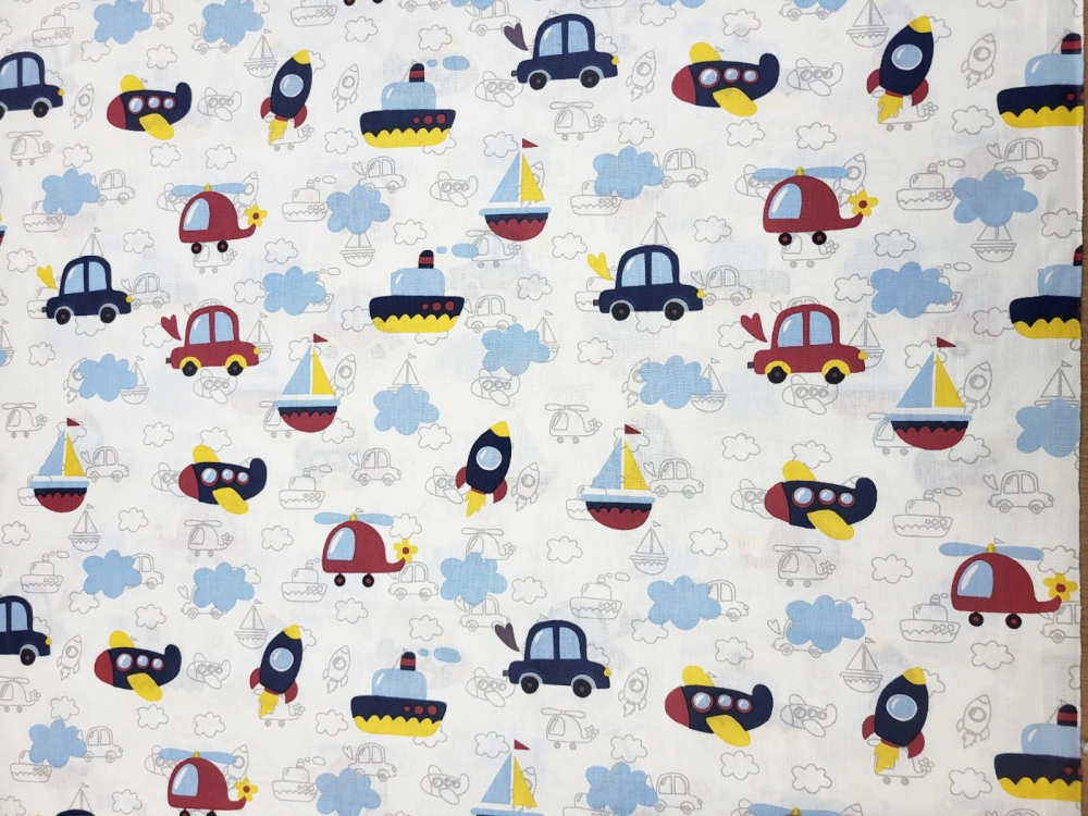 Cearsaf pentru pat copii Nichiduta Blue cars 120x60 cm din bumbac cu banda elastica roata