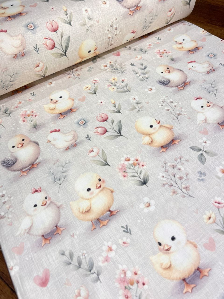 Cearsaf pentru pat copii Nichiduta Yellow chick 120x60 cm din bumbac cu banda elastica roata