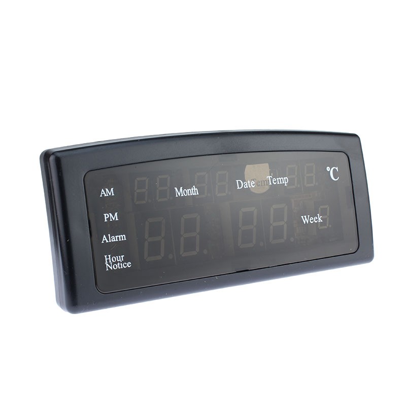Ceas digital afisaj led rosu, data, alarma, temperatura Caixing Negru - 1 | YEO