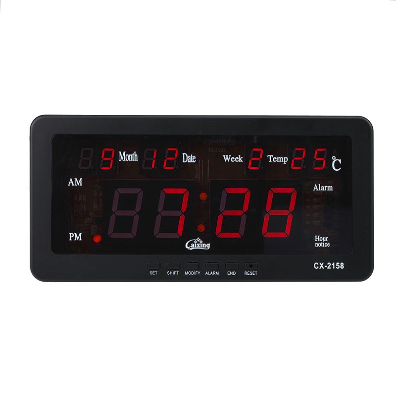 Ceas digital led rosu, afisaj 12h, calendar si temperatura Caixing - 3 | YEO
