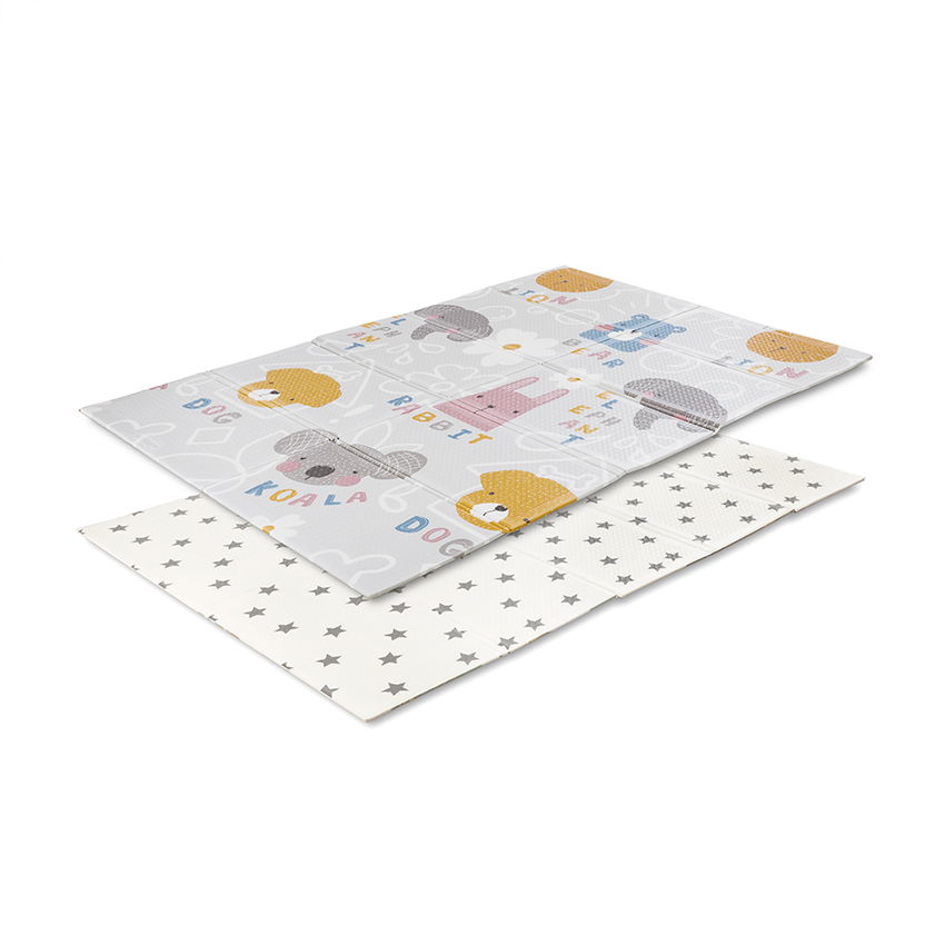 Covoras de joaca termic pentru copii Buddies  Stars din spuma XPE, design cu doua fete, pliabil, 120x180 cm - 3