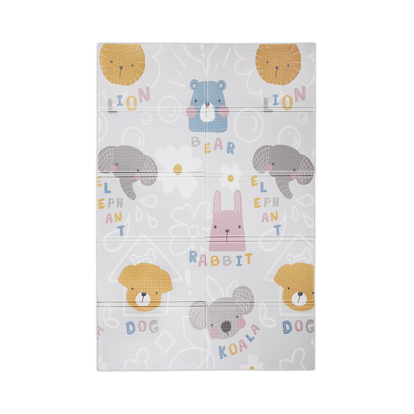 Covoras de joaca termic pentru copii Buddies Stars din spuma XPE, design cu doua fete, pliabil, 120x180 cm