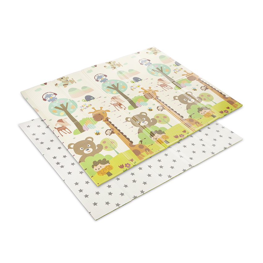 Covoras de joaca termic pentru copii Best Friends  Stars din spuma XPE, design cu doua fete, pliabil, 180x200 cm - 3