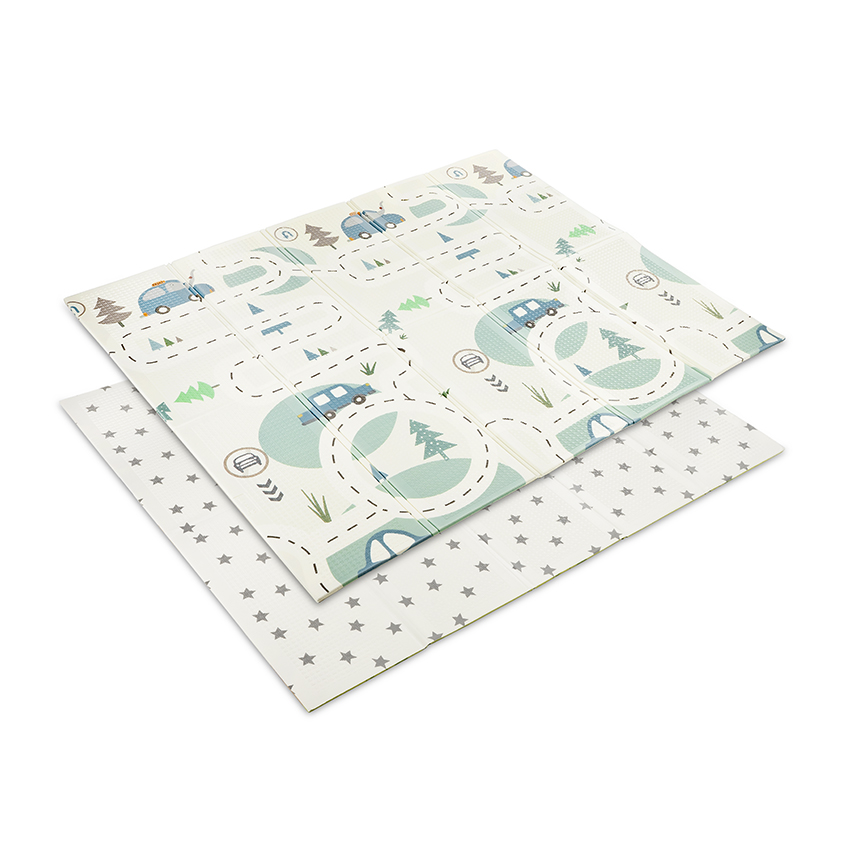 Covoras de joaca termic pentru copii Funny City  Stars din spuma XPE, design cu doua fete, pliabil, 180x200 cm - 3