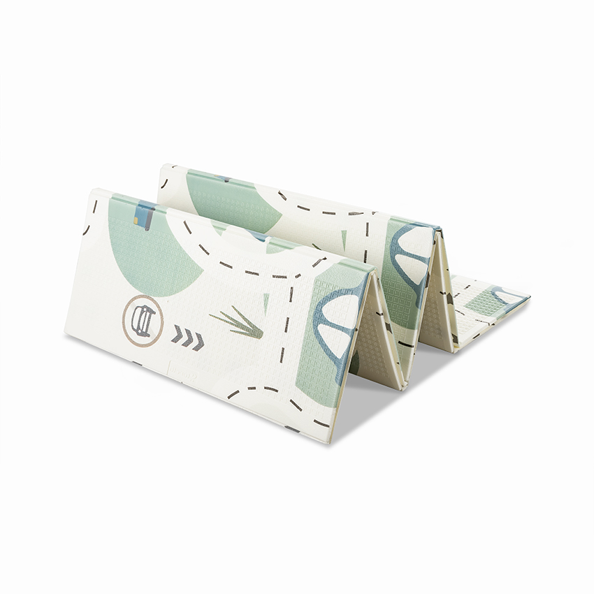 Covoras de joaca termic pentru copii Funny City  Stars din spuma XPE, design cu doua fete, pliabil, 180x200 cm - 2