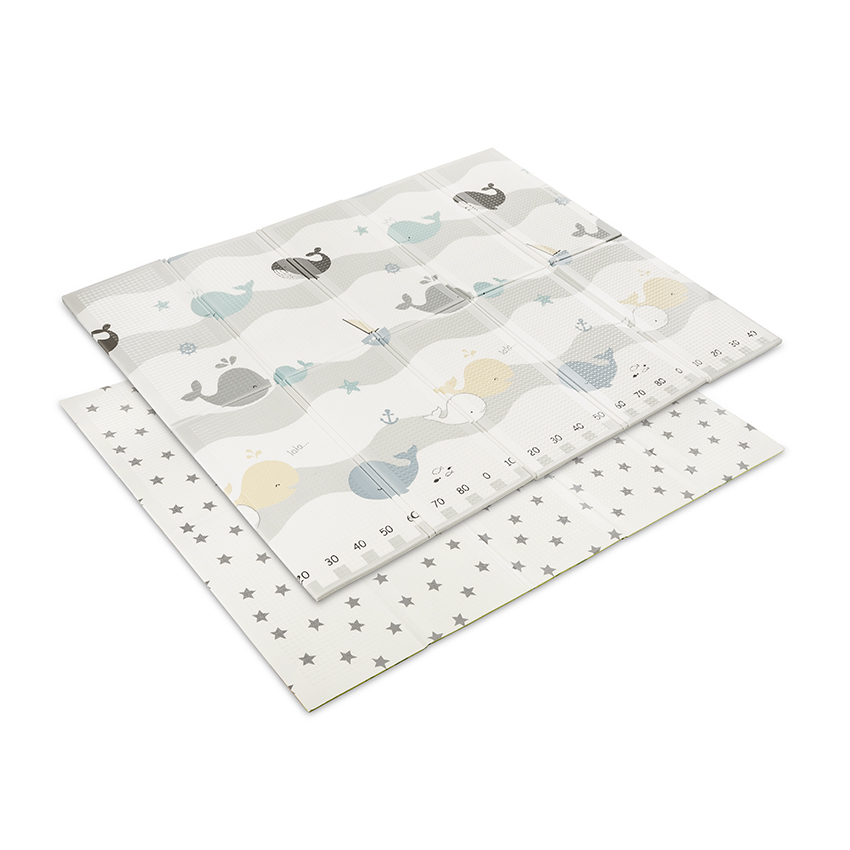 Covoras de joaca termic pentru copii Waves  Stars din spuma XPE, design cu doua fete, pliabil, 180x200 cm - 3