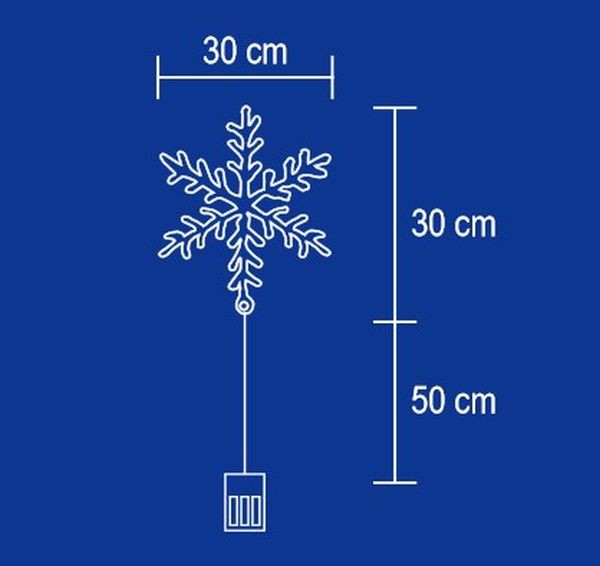 Decor fereastra cu led-uri Home fulg de zapada - 2
