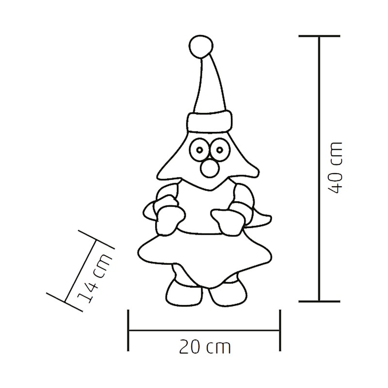 Decoratiune brad de craciun, canta si danseaza, material textil, 40 cm