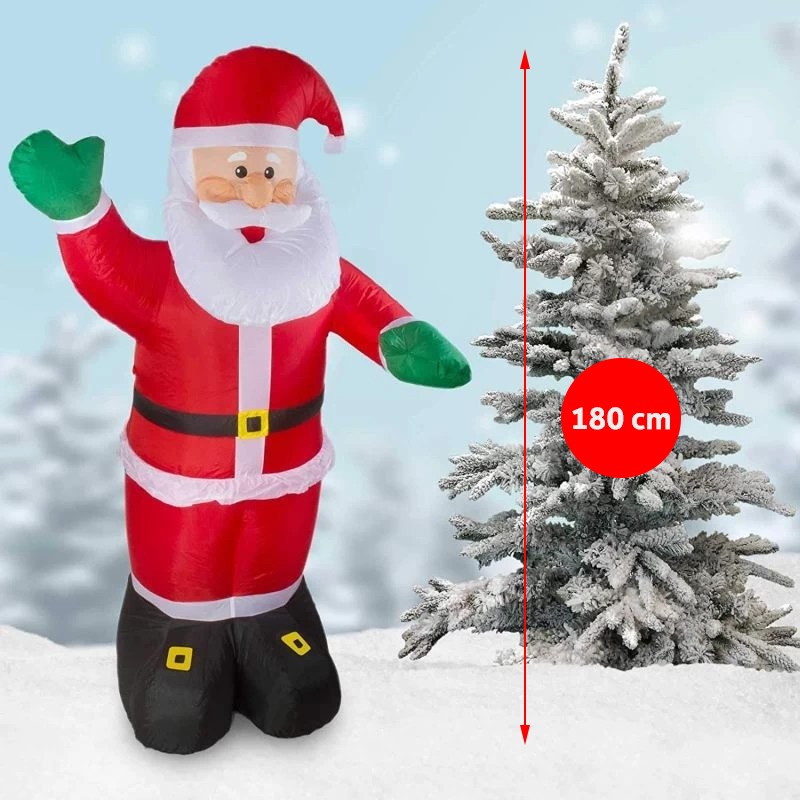 Figurina mos craciun gonflabil 180 cm, iluminat led, pentru interior si exterior Procart - 7