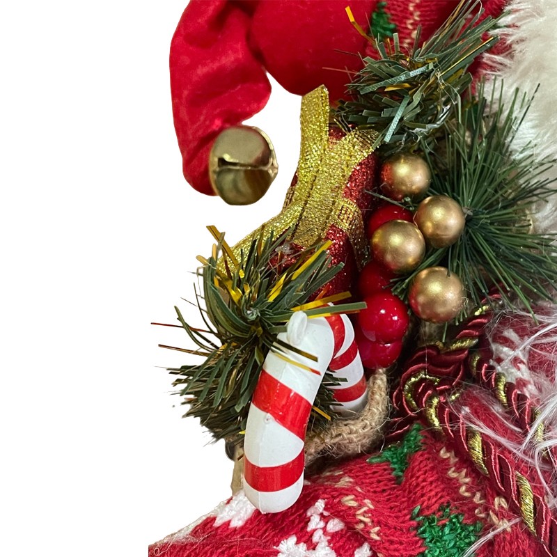 Figurina mos craciun, imbracaminte, caciula si accesorii, 30 cm - 4