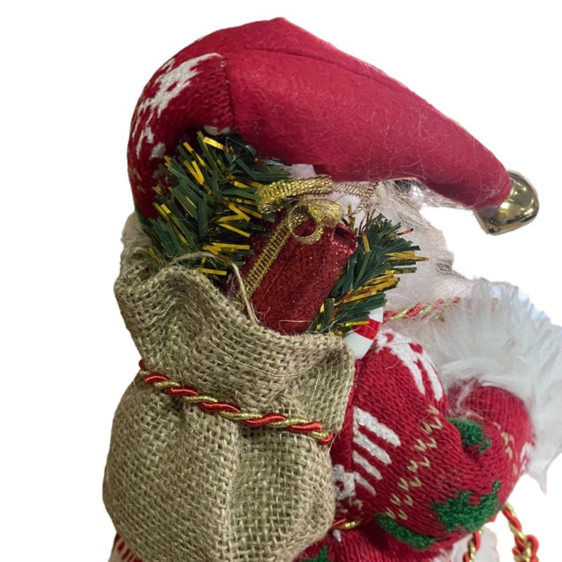 Figurina mos craciun, imbracaminte, caciula si accesorii, 30 cm - 5