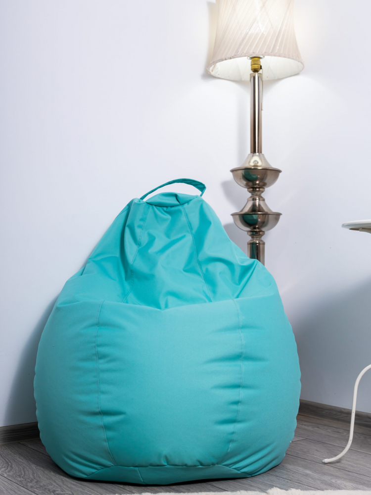 Fotoliu puf Bean bag turcoaz XXL cu husa interioara