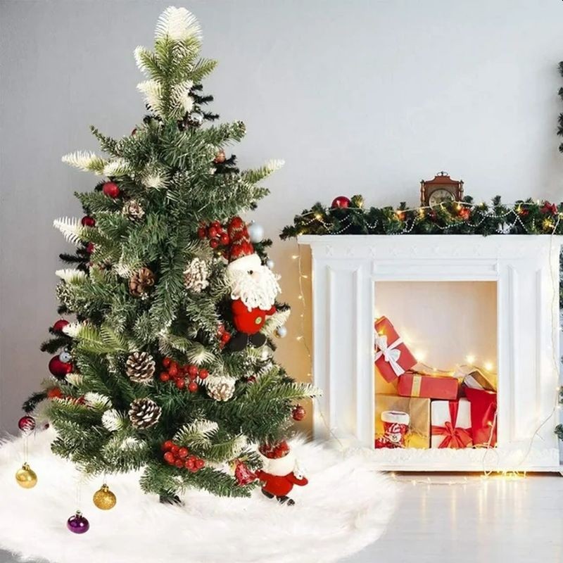 Fusta covor blanita alba pentru brad de craciun, diametru 120 cm, pufoasa, aspect zapada - 1