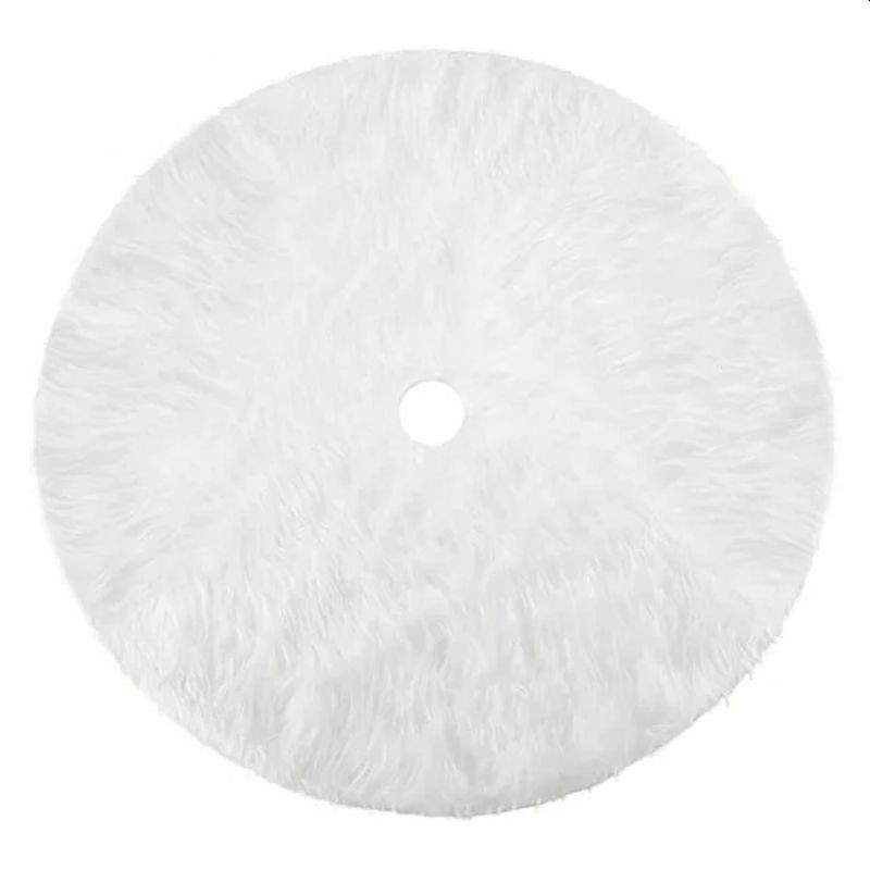 Fusta covor blanita alba pentru brad de craciun, diametru 120 cm, pufoasa, aspect zapada - 3