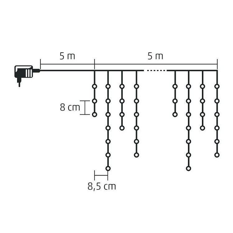 Ghirlanda decorativa luminoasa flori de gheata, 5 m, 300 led