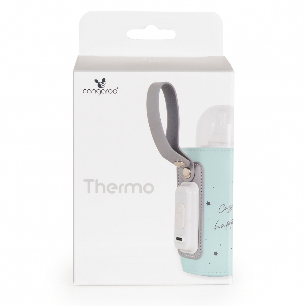 Incalzitor portabil pentru biberoane Cangaroo Thermo Mint,design compact,incarcare mufa tip C,material PU flexibil de inalta calitate - 1 | YEO