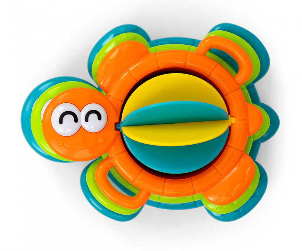 Jucarie de baie cu 3 cesti colorate, sita si roata apa Water Turtle - 1 | YEO