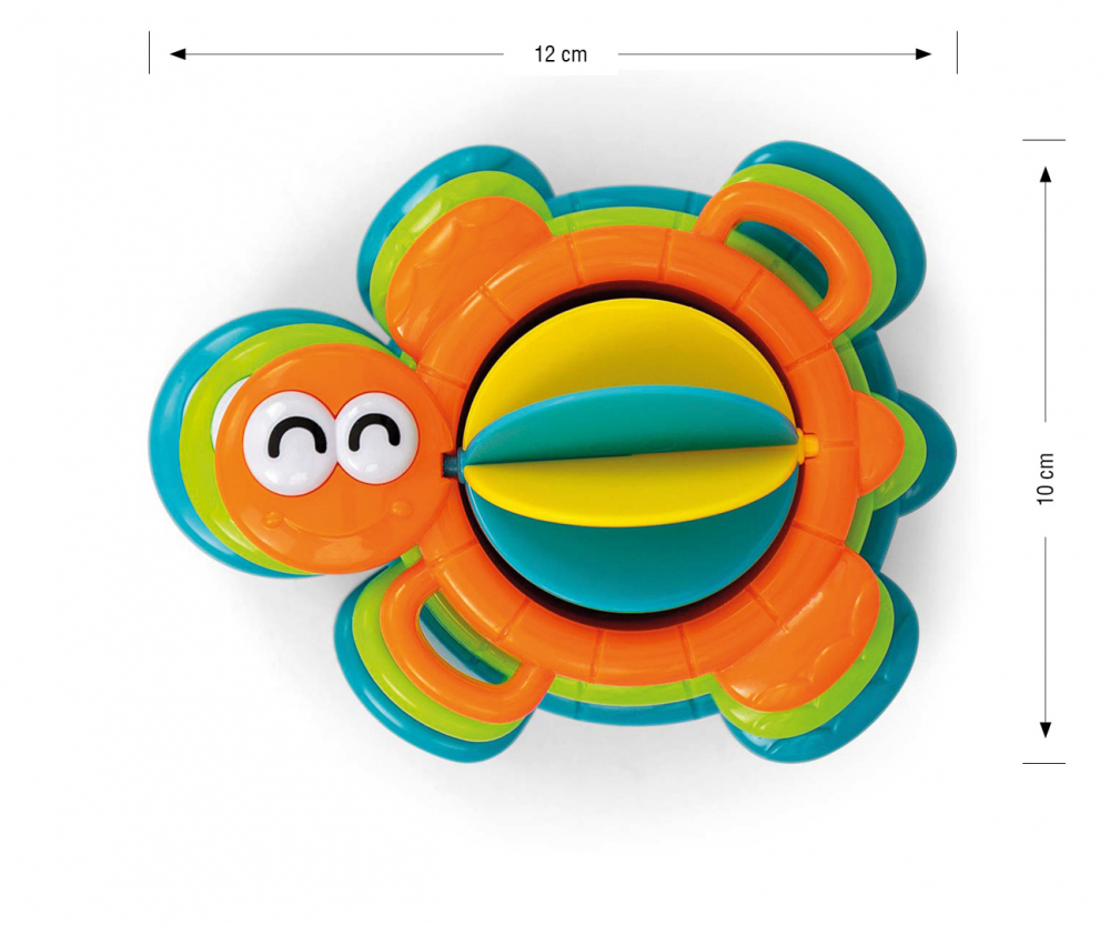 Jucarie de baie cu 3 cesti colorate, sita si roata apa Water Turtle - 2 | YEO