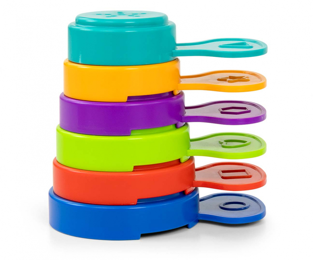 Jucarie de baie cu 6 cupe colorate Stacking Flower - 1 | YEO