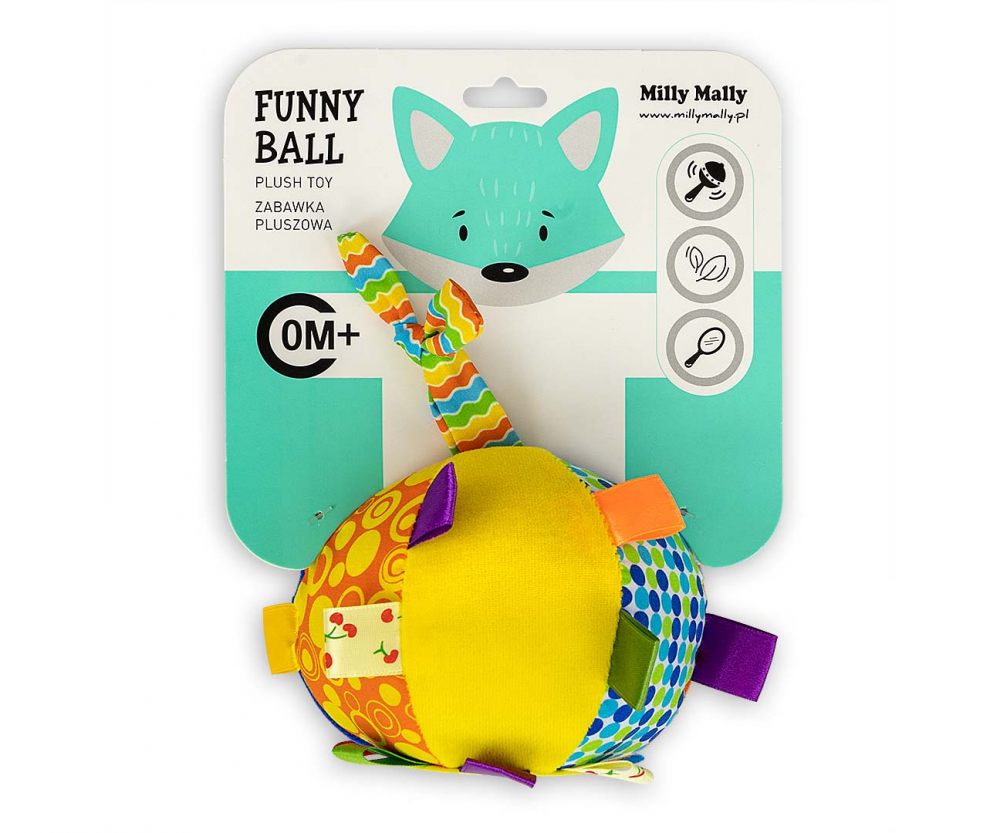 Jucarie din plus pentru agatat Minge senzoriala cu clopotel Funny Ball - 1