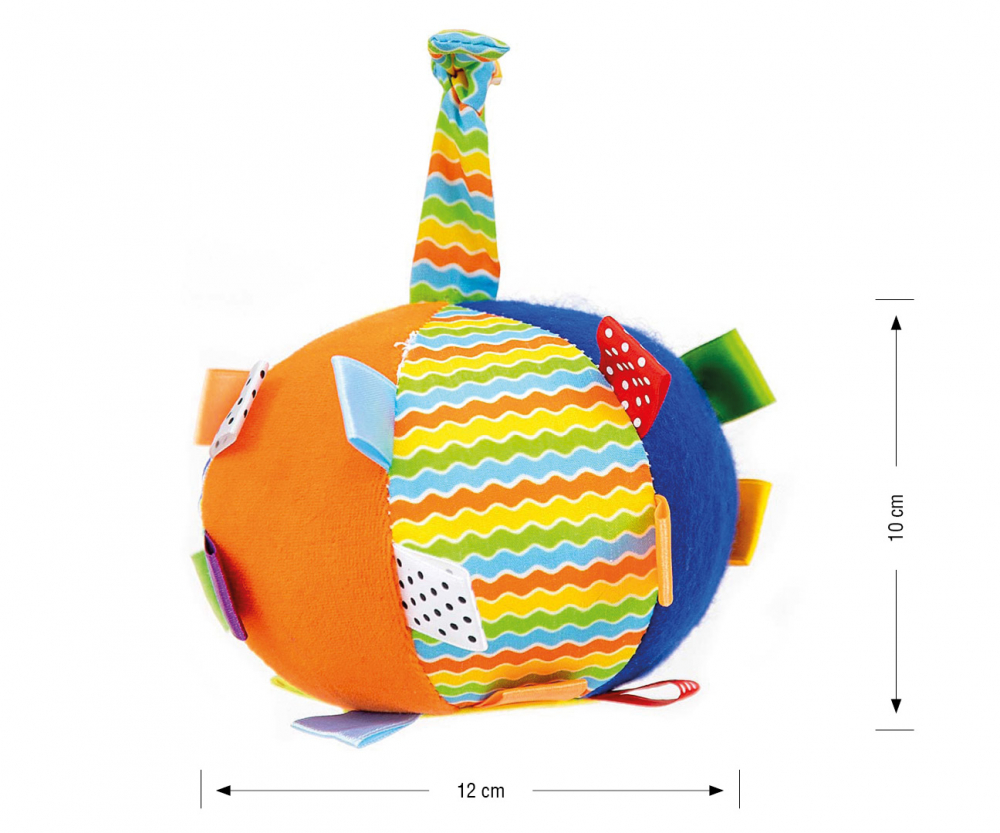 Jucarie din plus pentru agatat Minge senzoriala cu clopotel Funny Ball - 2