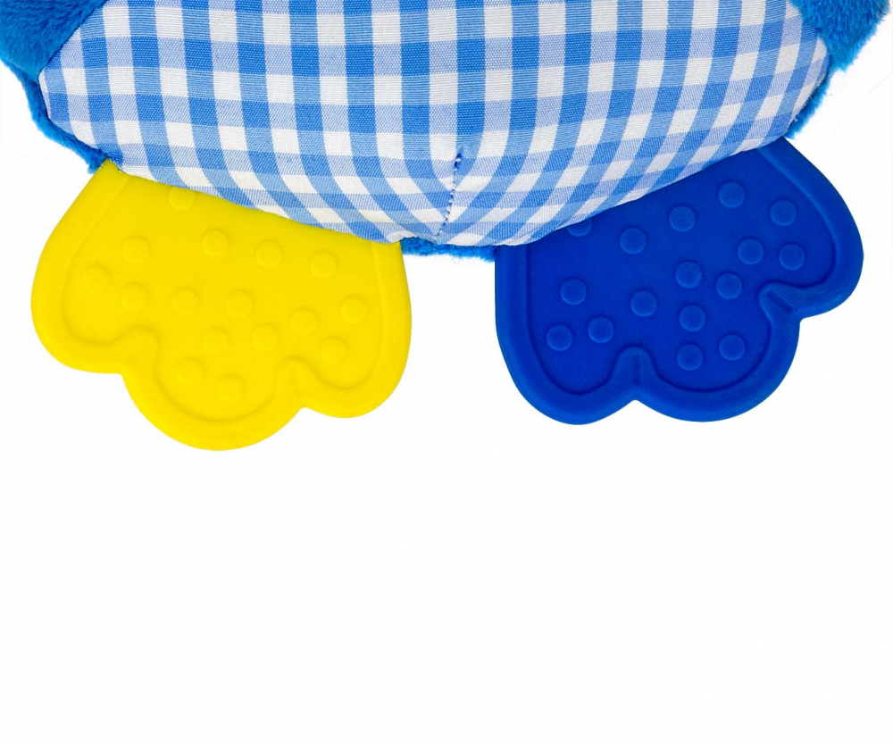 Jucarie din plus pentru agatat, fosnaie si vibreaza Cutie Owl Blue - 1