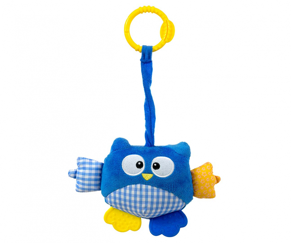 Jucarie din plus pentru agatat, fosnaie si vibreaza Cutie Owl Blue - 2