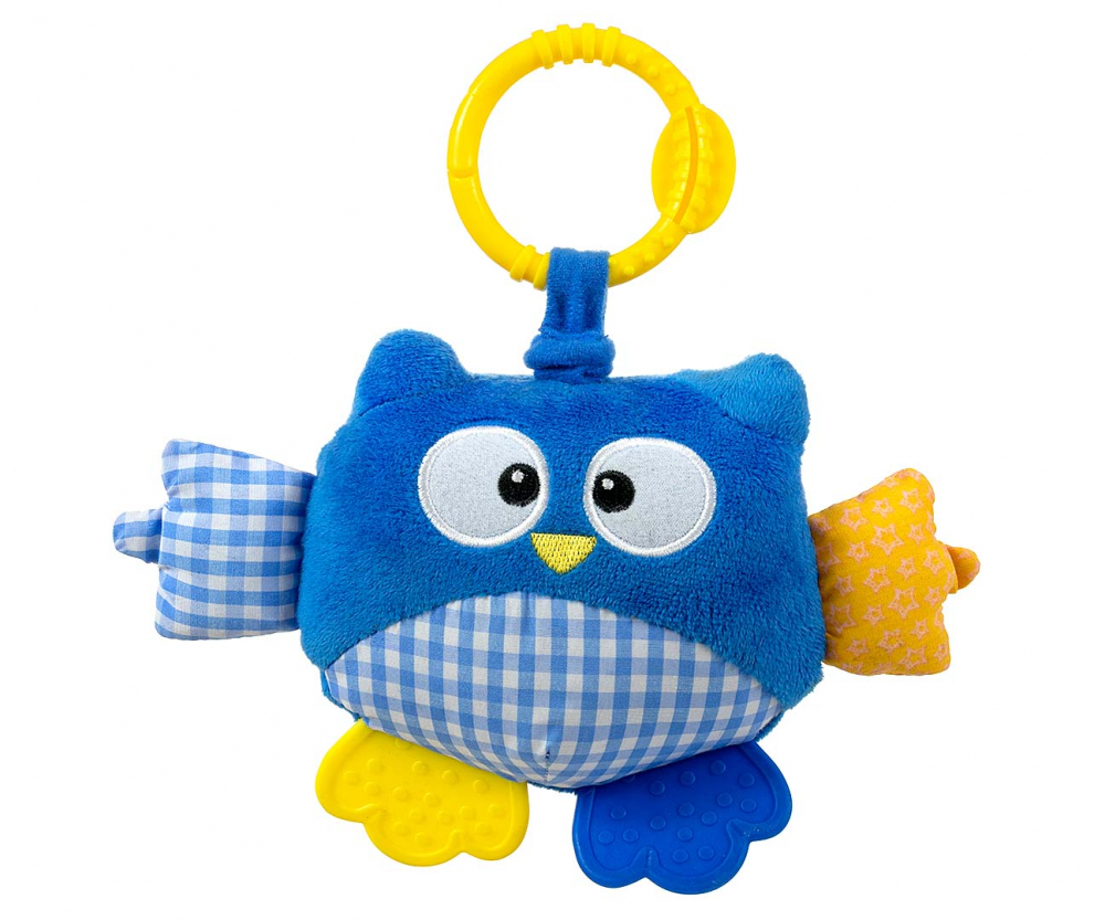 Jucarie din plus pentru agatat, fosnaie si vibreaza Cutie Owl Blue - 4